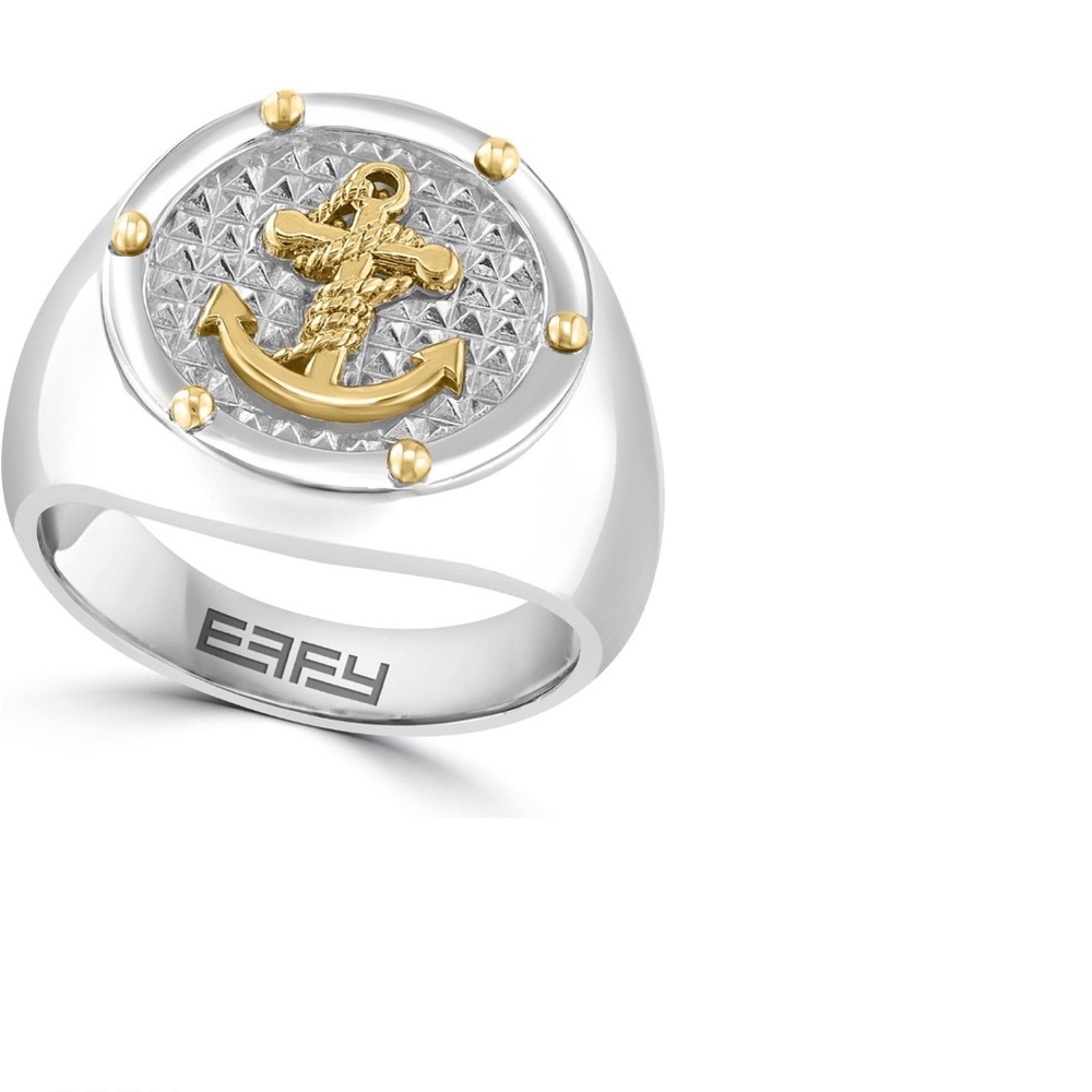 Effy NWOT Sterling Silver & 18k gold yellow gold Anchor Ring